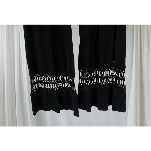 Buckle Women's Size 26 Black Applique Hem Wide Flared Leg Lisa Pants Sold Out - Picture 5 of 9